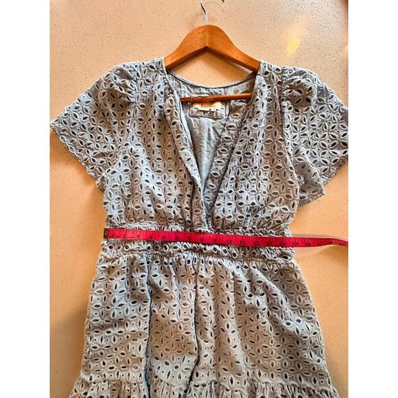 Anthropologie Medium Somerset Mini Dress Eyelet Edition Light Blue - Picture 7 of 7